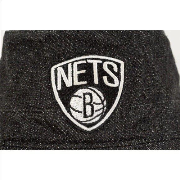 Brooklyn Nets Denim Style Bucket Hat Mitchell Ness - Picture 2 of 8